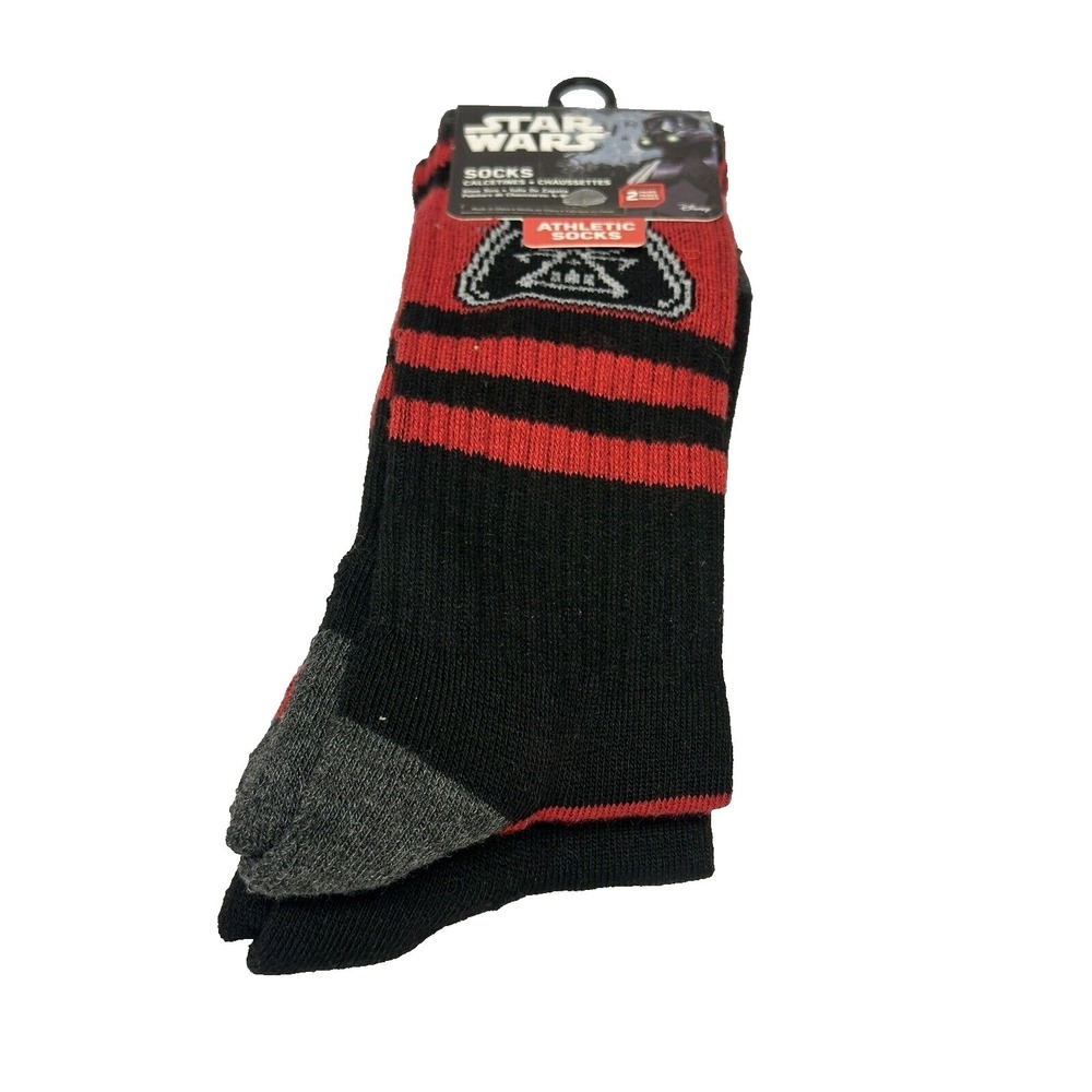 STAR WARS boys athletic crew socks 2 pairs size 4-10